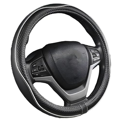 Auto Lenkrad Abdeckung für Renault Megane II Classic 2003 2004 2005, Auto Zubehör Innenraum Lenkradhüllen Lenkradschoner PKW,Black+White von ZYWQSB66