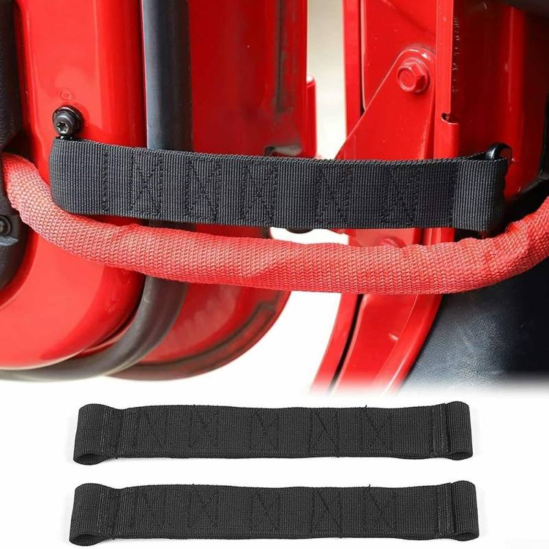 Sichern Sie Ihre Türen mit schwarzem Türbegrenzungsgurt für Jeep Wrangler CJ YJ TJ JK, 2 Stück von ZYWUOY