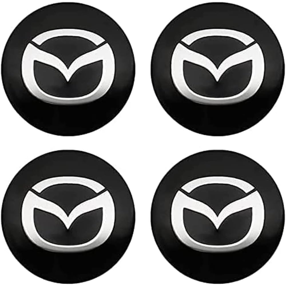 ZYYUUJ 4 Stück Auto Radnabenkappen für Mazda 2 3 5 6 MX5 MX30 CX3 CX30 CX5 50 7 8 9 RX8 60MM Verschleißfest Radnabendeckel Wasserdicht Radnabenabdeckung Kratzfeste Nabenabdeckung Zubehör von ZYYUUJ