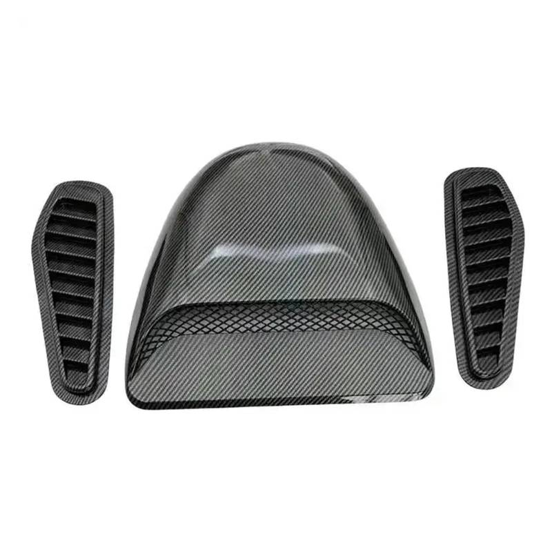 ZZLOWJSN Auto Air Flow Hood Intake Hood Scoop Bonnet Vent Aufkleber Abdeckung Haube Dekoration Styling(3pcs-Set Carbon) von ZZLOWJSN