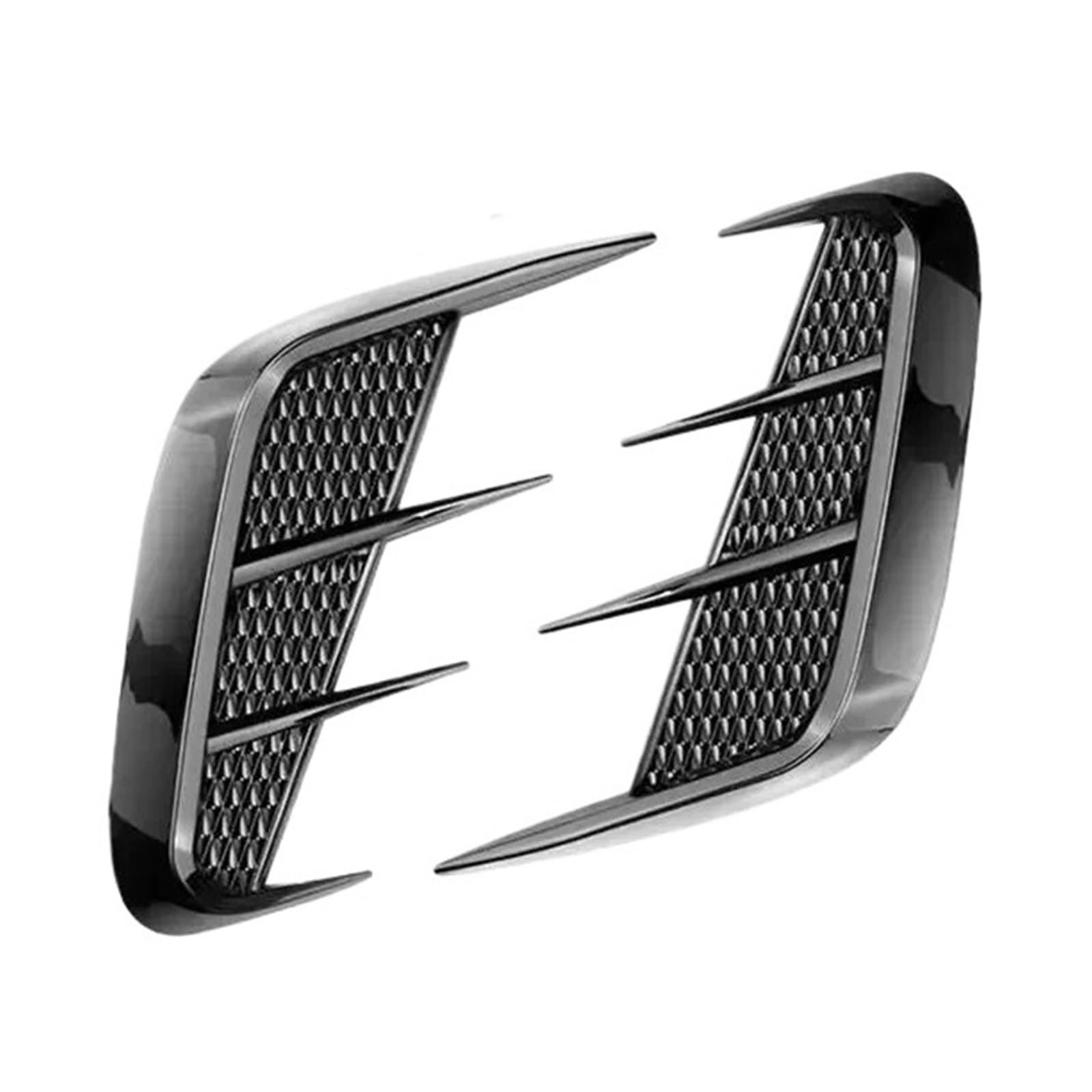 ZZLOWJSN Auto Außen Seite Flow Vent Kotflügel Aufkleber Auto Air Flow Stoßstange Intake Haube Autos(1pair Bright Black) von ZZLOWJSN