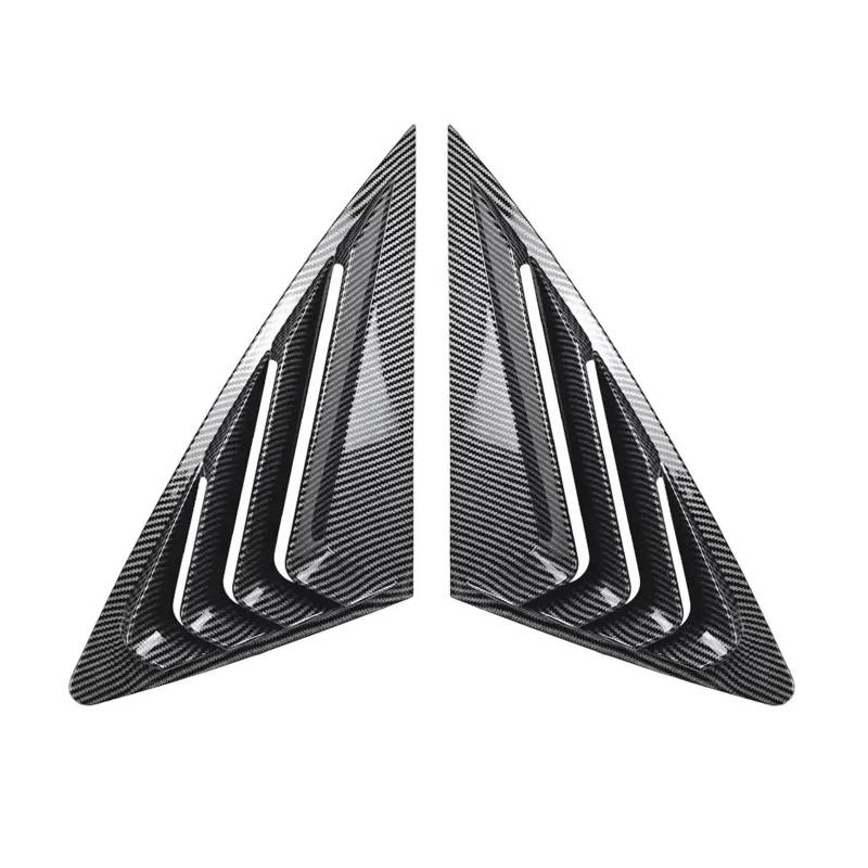 ZZLOWJSN Auto Heckklappe Fenster Seitenverschluss Abdeckung Trim Aufkleber Vent Kompatibel for Audi Q3 Sportback 2019-2024 Zubehör(ABS Carbon Look) von ZZLOWJSN