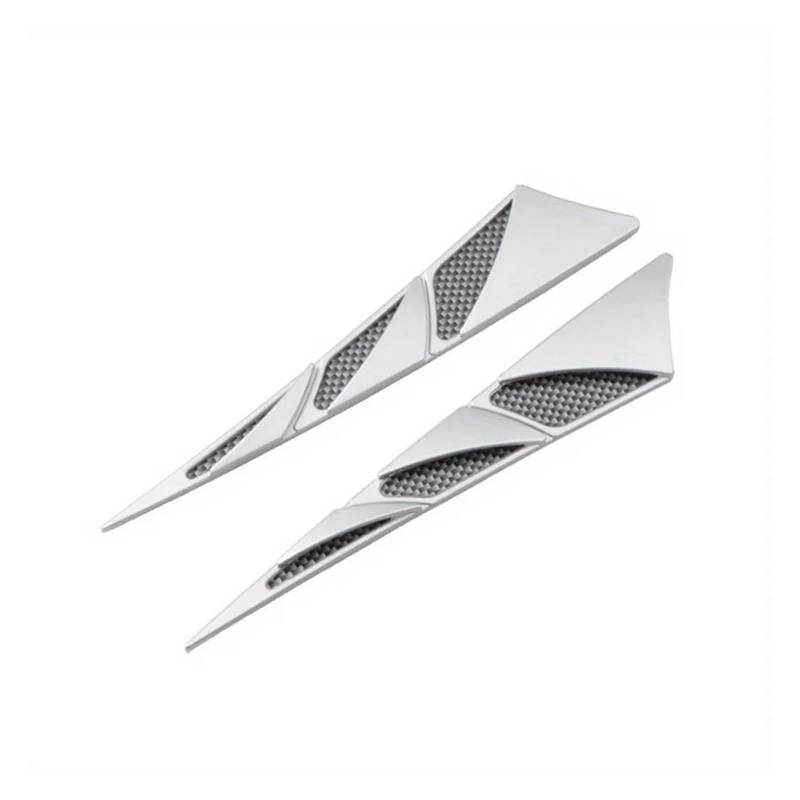 ZZLOWJSN Auto Karosserie Kotflügel Modifizierte Seitenlüftungsöffnungen Karosserieaufkleber Simulation Haifischwangenspoiler Dekoration(Silver) von ZZLOWJSN