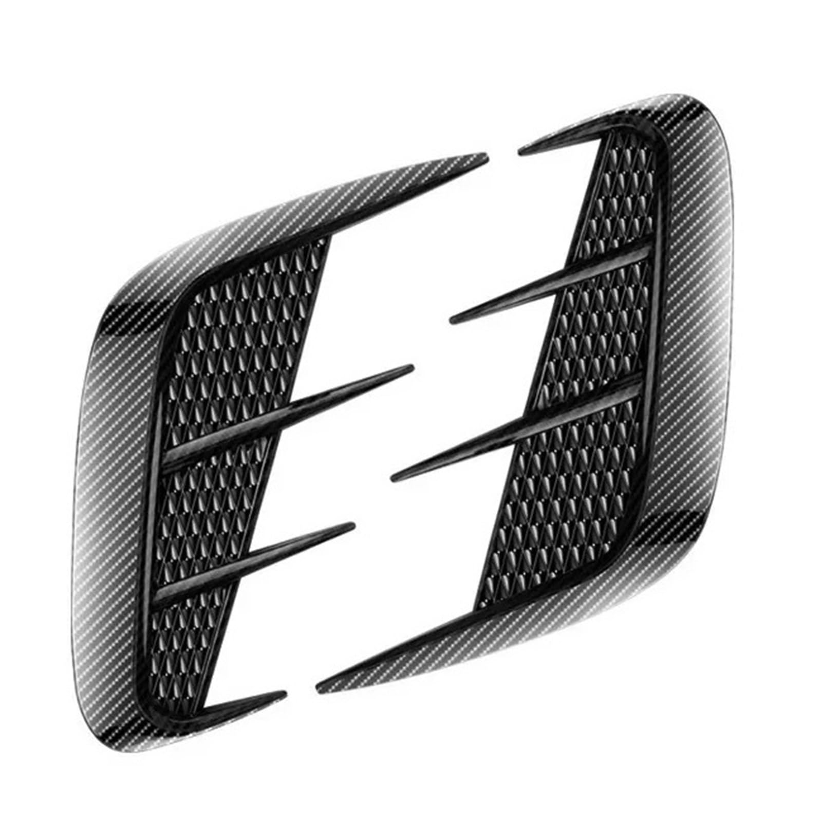 ZZLOWJSN Auto Kotflügel Trim Auto Aufkleber Shark Gills Simulation Auspuff Seite Ansaughaube Körper Aufkleber Zubehör(Carbon Fiber Look) von ZZLOWJSN