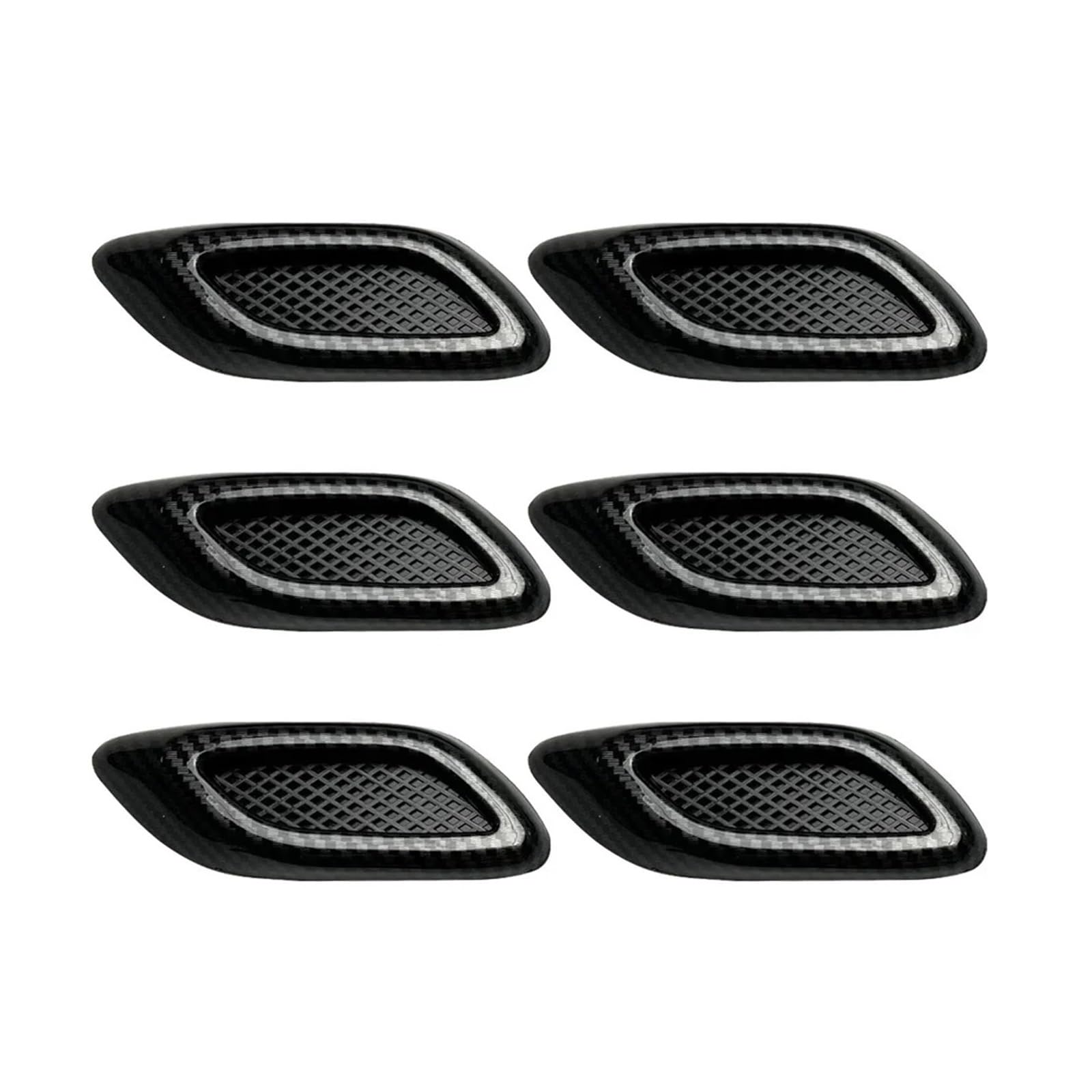 ZZLOWJSN Auto Kotflügel Trim Dekorative Intake Auto Stoßstange Seite Außen Zubehör(6Pcs Carbon Fiber) von ZZLOWJSN