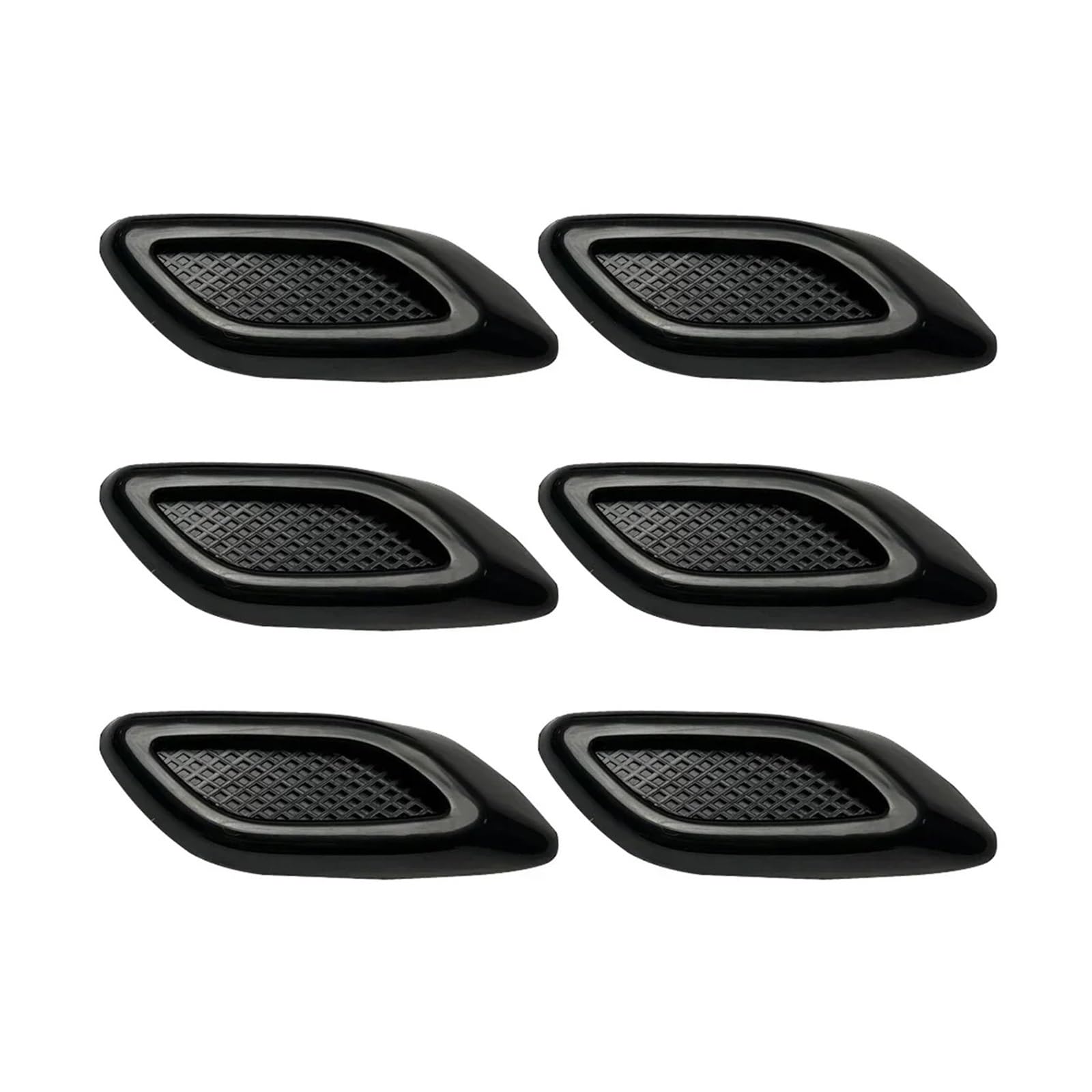 ZZLOWJSN Auto Kotflügel Trim Dekorative Intake Auto Stoßstange Seite Außen Zubehör(6Pcs Glossy Black) von ZZLOWJSN