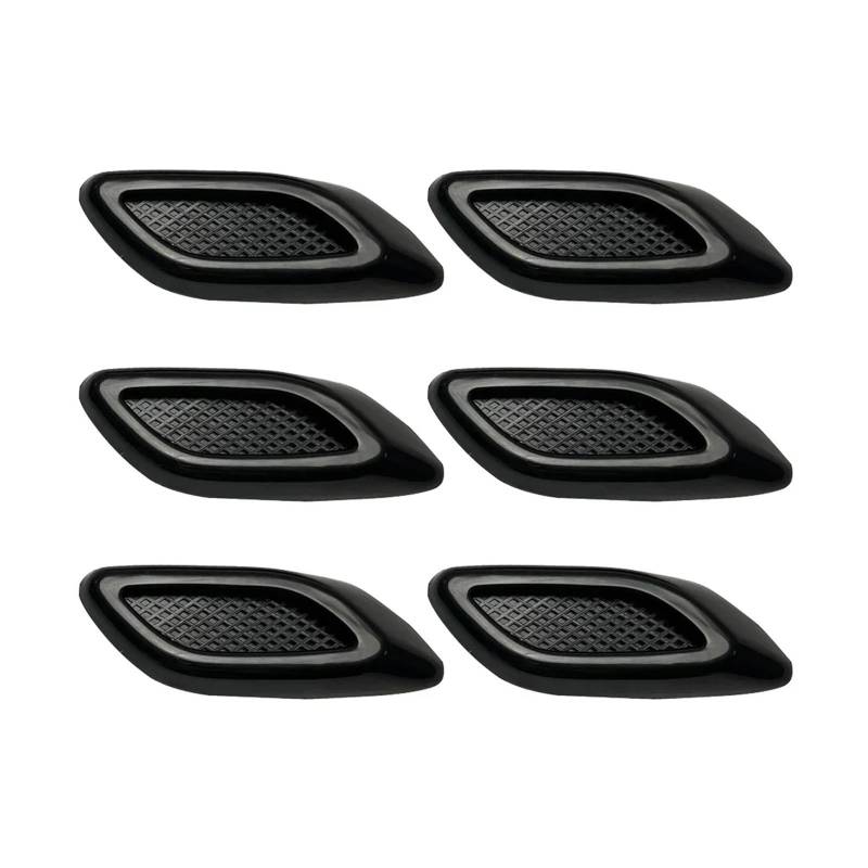 ZZLOWJSN Auto Kotflügel Trim Dekorative Intake Auto Stoßstange Seite Außen Zubehör(6Pcs Glossy Black) von ZZLOWJSN