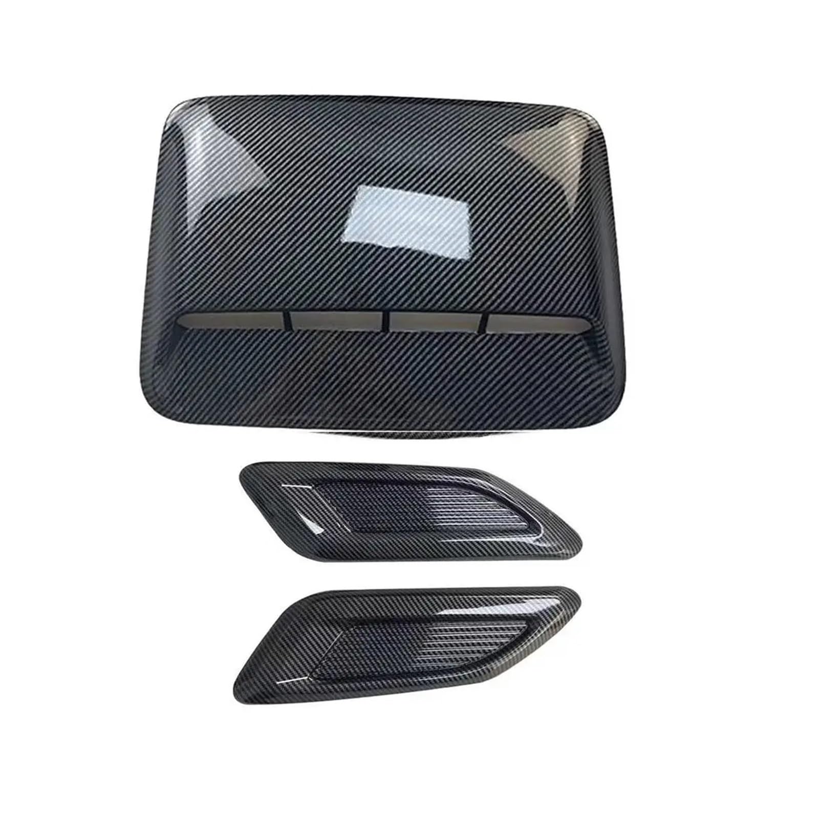ZZLOWJSN Auto Luftstrom Ansaughaube Lufthutze Motorhaube Entlüftungsaufkleber Abdeckung Haube Ausgerichtet, Um Jedes Fahrzeug Dekorative(3pcs Carbon Set) von ZZLOWJSN