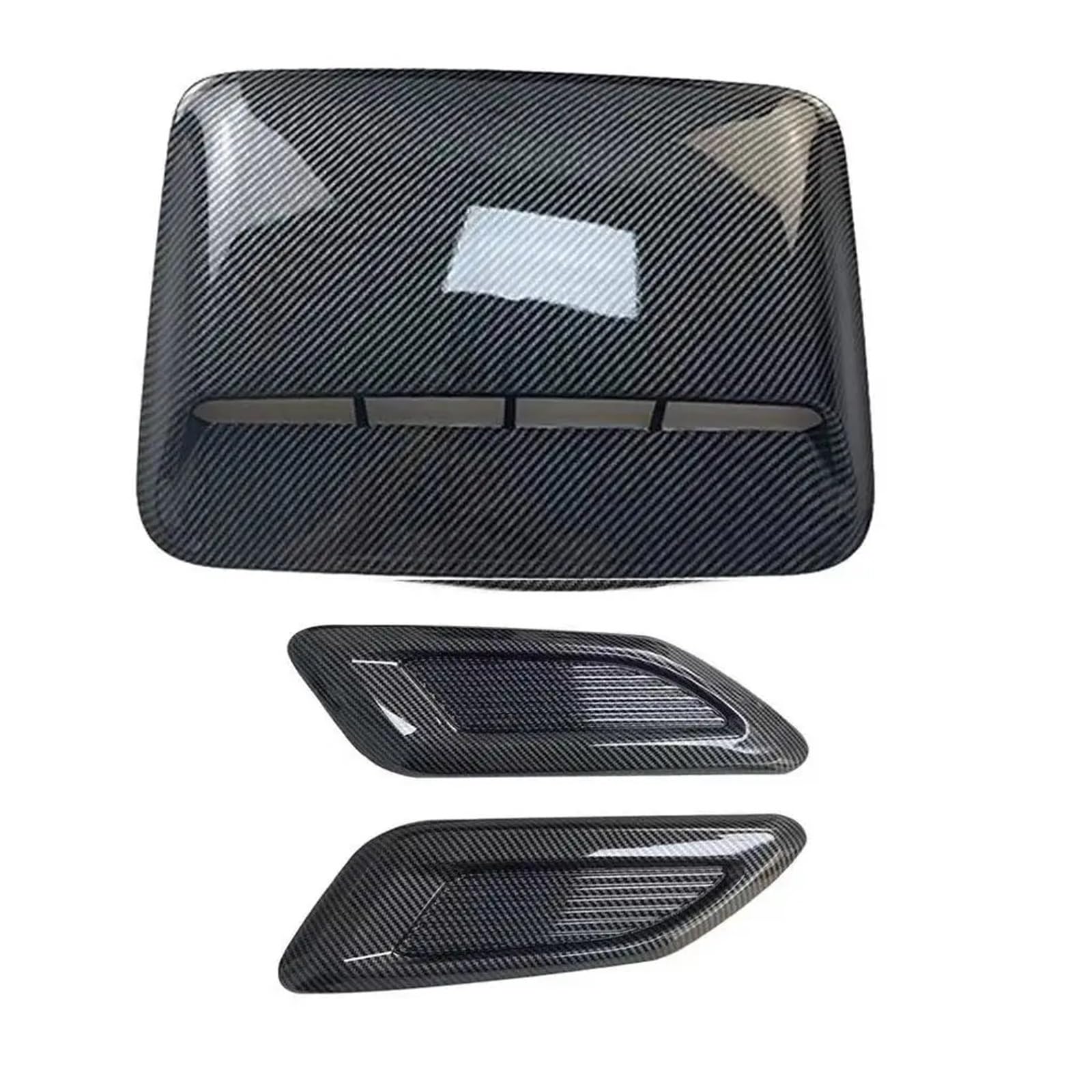 ZZLOWJSN Auto Luftstrom Dekorative Intake Hood Scoop Bonnet Vent Aufkleber Abdeckung Haube(3pcs Carbon Set) von ZZLOWJSN