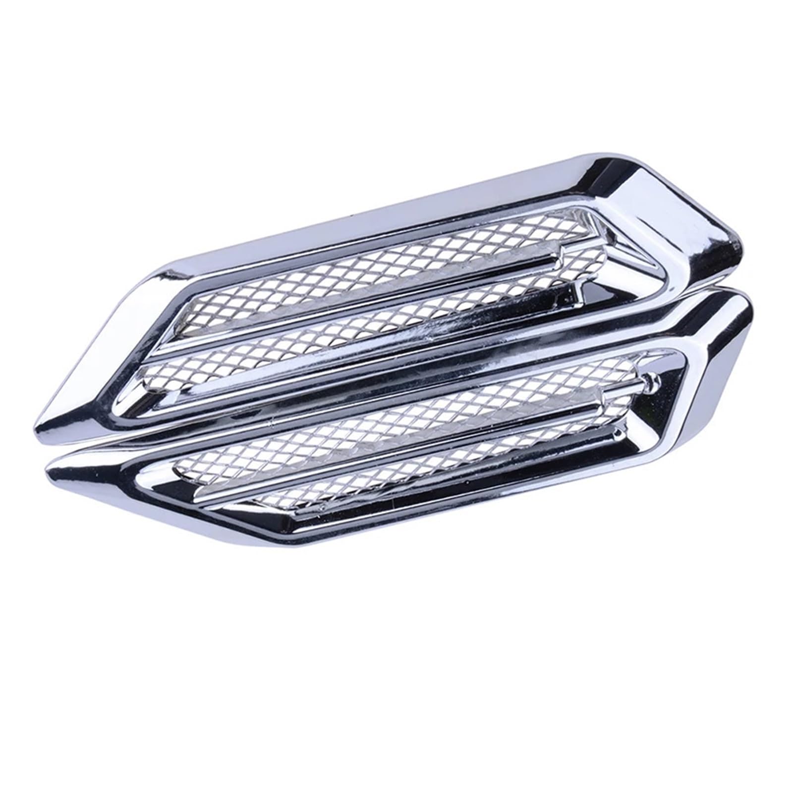 ZZLOWJSN Auto Seitenflügel Abdeckung Haifischkiemenform Kotflügel Entlüftungsluftstrom Spoiler Racing Ansauggitter Verkleidung Dekoration Aufkleber(Chromium) von ZZLOWJSN
