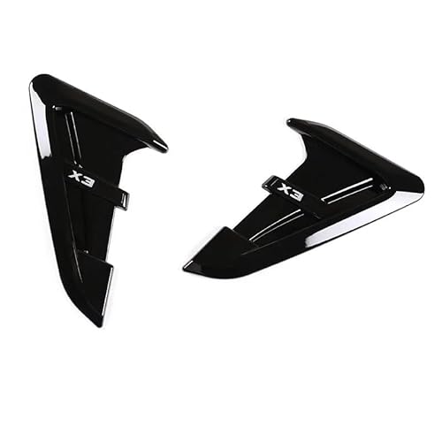 ZZLOWJSN Auto Shark Gills Seite Kotflügel Vent Dekoration Aufkleber Kompatibel for BMW X3 X4 G01 G02 2018-2022 Zubehör(One Pair All Black) von ZZLOWJSN