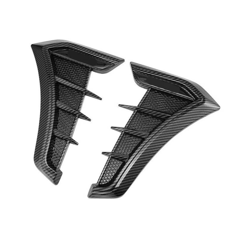 ZZLOWJSN Autokotflügel Seitenöffnungen Luftstrom Ansaugloch Kühlergrill Aufkleber Abdeckung Styling Außenzubehör 1 Paar(Carbon Fiber Look) von ZZLOWJSN