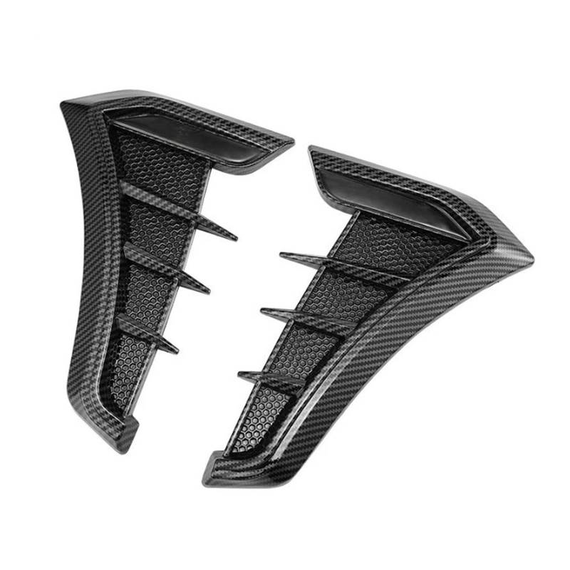 ZZLOWJSN Autokotflügel Seitenöffnungen Luftstrom Ansaugloch Kühlergrill Aufkleber Kompatibel for Focus ST LINE STLINE Mk3 Mk4 Zubehör(2pc-Carbon Fiber) von ZZLOWJSN