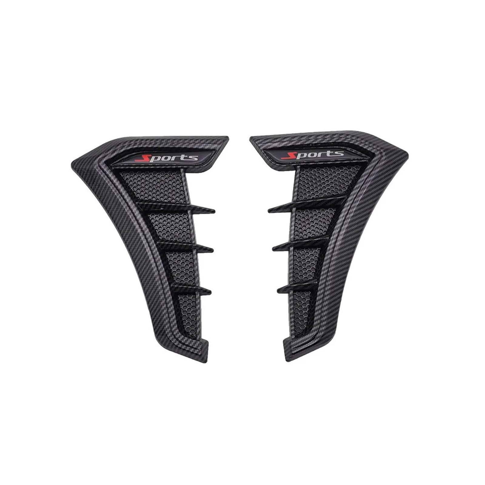 ZZLOWJSN Seite Vent Abdeckung Motorhaube Dekorative Hinten Stoßstange Lip Vorderen Kotflügel Aufkleber Trim Auto Zubehör(ABS Carbon Look) von ZZLOWJSN
