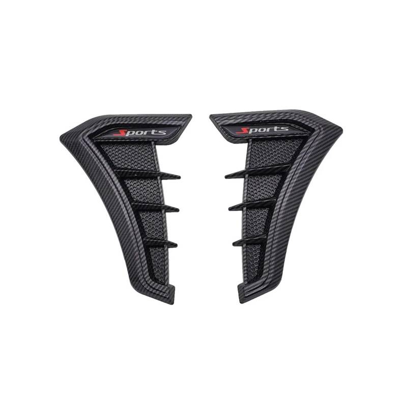 ZZLOWJSN Seite Vent Abdeckung Motorhaube Dekorative Hinten Stoßstange Lip Vorderen Kotflügel Aufkleber Trim Auto Zubehör(ABS Carbon Look) von ZZLOWJSN