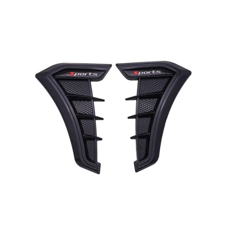 ZZLOWJSN Seite Vent Abdeckung Motorhaube Dekorative Hinten Stoßstange Lip Vorderen Kotflügel Aufkleber Trim Auto Zubehör(Black) von ZZLOWJSN