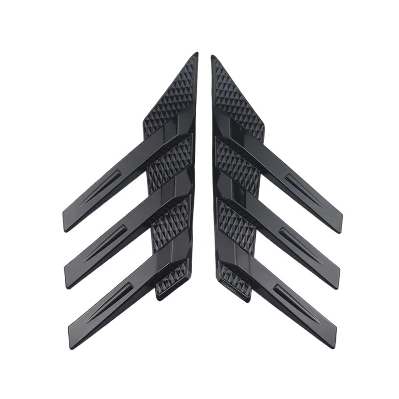 ZZLOWJSN Seitenspoiler Splitter Dreieck Jalousie Flügel Kotflügel Air Vent Heckscheibe Dekorative(Bright Black) von ZZLOWJSN