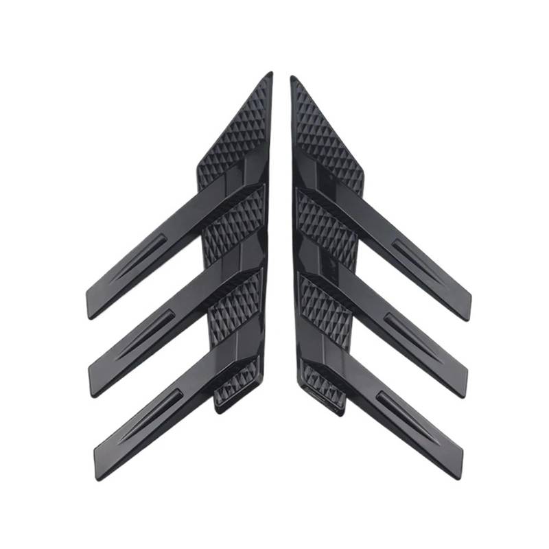 ZZLOWJSN Seitenspoiler Splitter Dreieck Jalousie Flügel Kotflügel Air Vent Heckscheibe Dekorative(Bright Black) von ZZLOWJSN