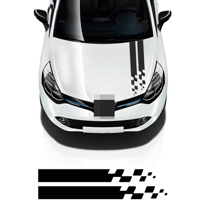 Auto Streifen Motorhaube Aufkleber Racing Motorhaube Sport Aufkleber, für Renault Megane Clio RS Captur Sandero Espace Twingo Scenic Laguna Trafic von ZZMOQ