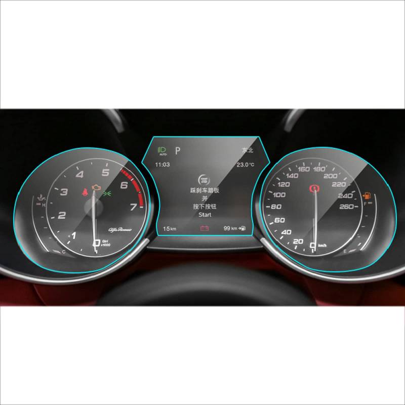 Displayschutzfolie für das Armaturenbrett Für Alfa Romeo Stelvio Giulia 2015 2020, Automobilinnenraum Instrumententafel Membran LCD-Bildschirm TPU-Schutzfolie Anti-Scratc von ZZMOQ