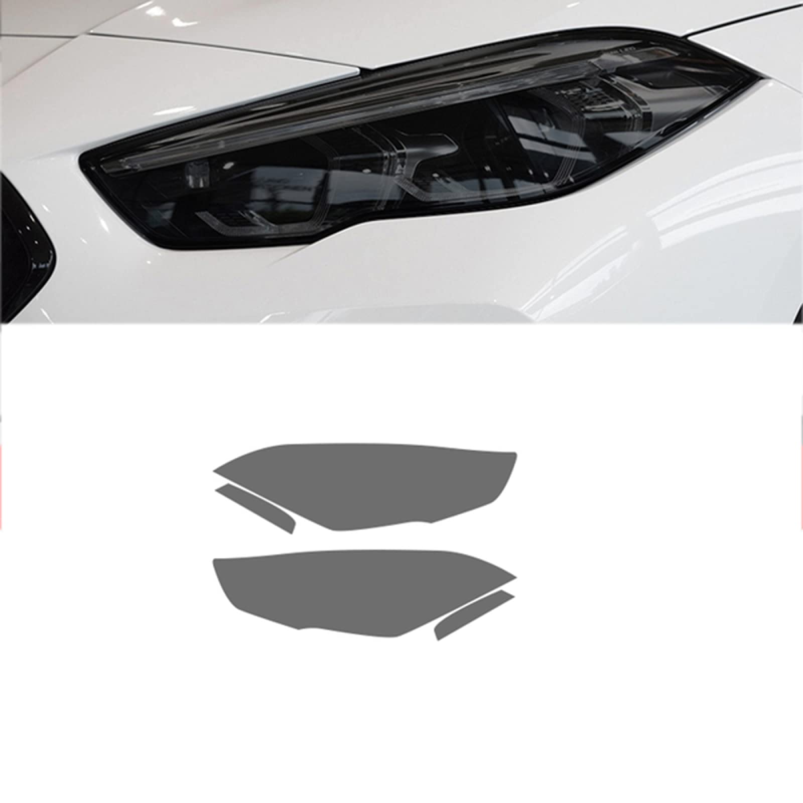 Für BMW 2er F44 Gran Coupe M235i 220d, Autoscheinwerfer Schutzfolie Frontlicht Transparent Schwarz TPU Aufkleber von ZZMOQ