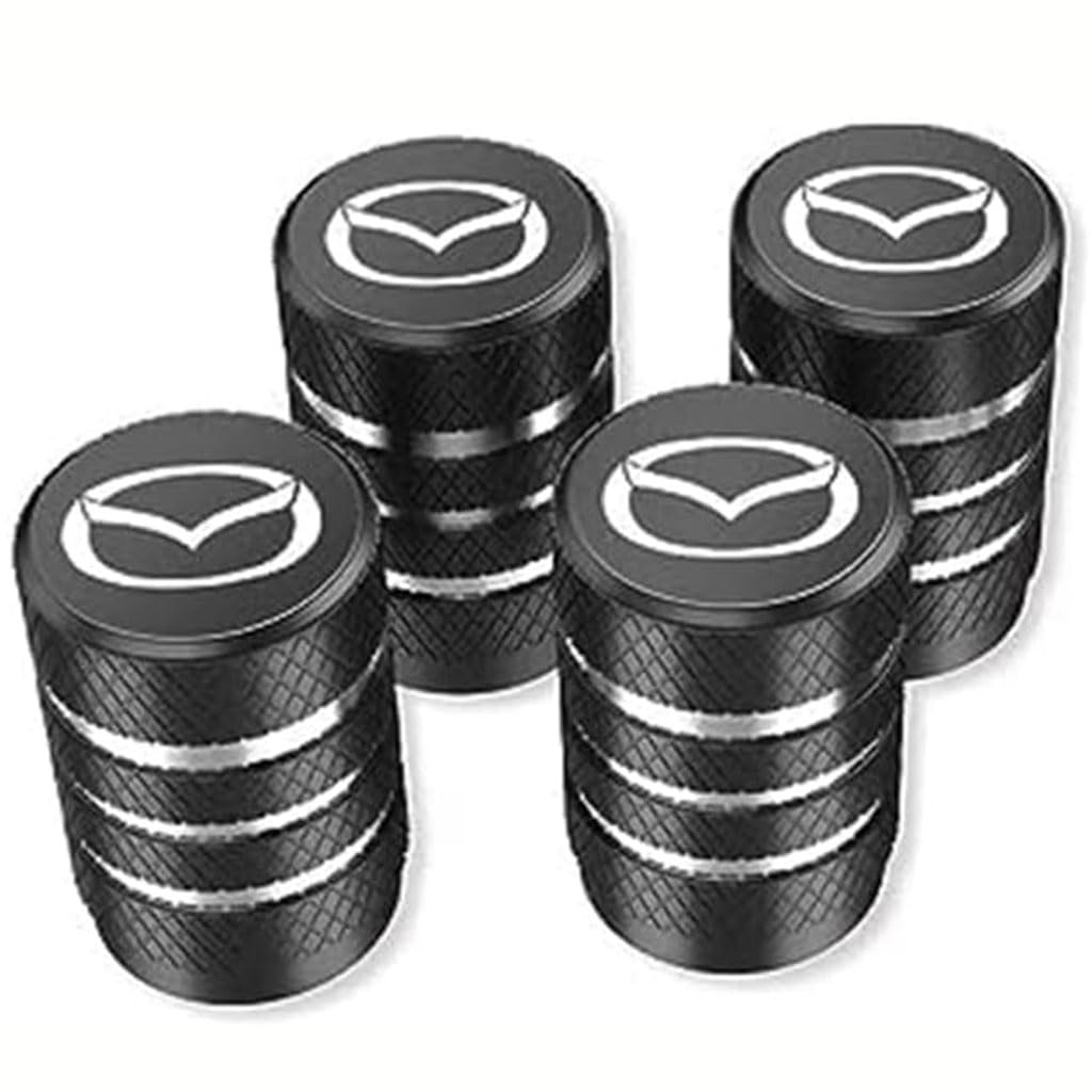 Auto Ventilkappen für Mazda 6 TENZA Atenza 2 3 6 Hatchback,Metall Ventilkappen Auto mit Kennzeichnung Reifenventil Caps Staubschutz Kappen Dekoration Zubehör,A-Black Auto Ventilkappen für Mazda 6 TENZA Atenza 2 3 6 Hatchback,Metall Ventilkappen Auto mit Kennzeichnung Reifenventil Caps Staubschutz Kappen Dekoration Zubehör,A-Black von ZZRSXZSR