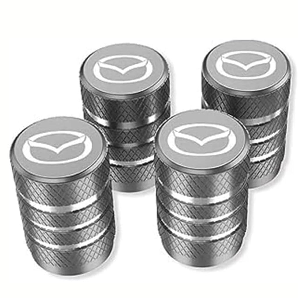 Auto Ventilkappen für Mazda 6 TENZA Atenza 2 3 6 Hatchback,Metall Ventilkappen Auto mit Kennzeichnung Reifenventil Caps Staubschutz Kappen Dekoration Zubehör,A-Grey Auto Ventilkappen für Mazda 6 TENZA Atenza 2 3 6 Hatchback,Metall Ventilkappen Auto mit Kennzeichnung Reifenventil Caps Staubschutz Kappen Dekoration Zubehör,A-Grey von ZZRSXZSR