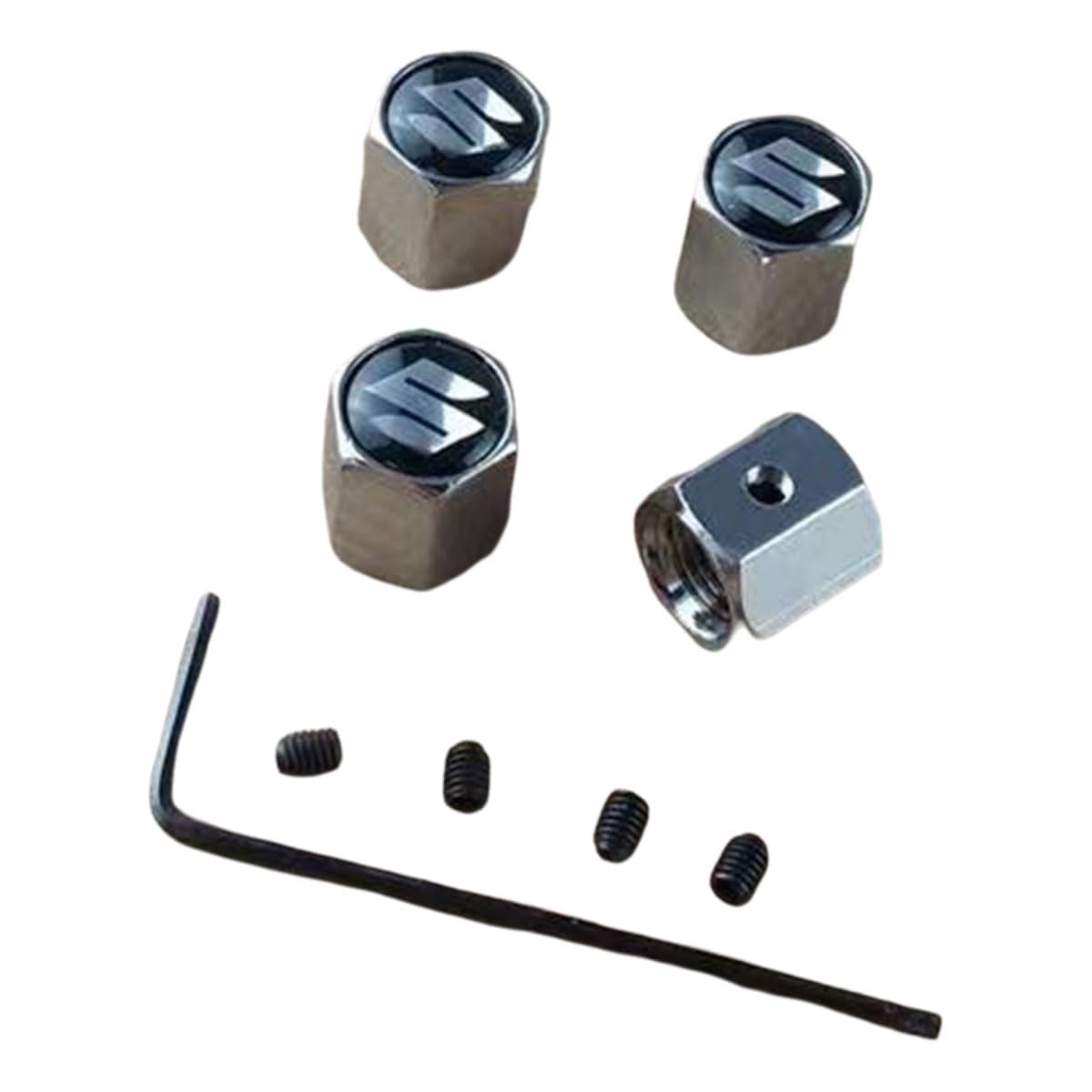 Auto Ventilkappen für Suzuki Jimny III/Swace Swift S-Cross LLL,Metall Ventilkappen Auto mit Kennzeichnung Reifenventil Caps Staubschutz Kappen Dekoration Zubehör,C Auto Ventilkappen für Suzuki Jimny III/Swace Swift S-Cross LLL,Metall Ventilkappen Auto mit Kennzeichnung Reifenventil Caps Staubschutz Kappen Dekoration Zubehör,C von ZZRSXZSR