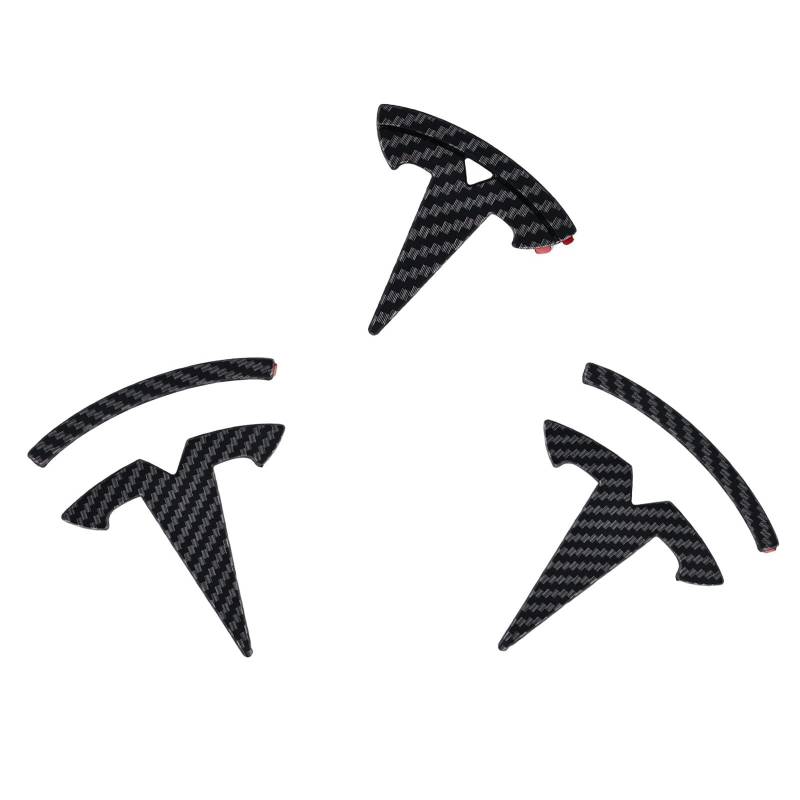 Auto Vorne Hinten Logo Aufkleber fürr Tesla Model 3,3D Epoxy Auto Abzeichen Grid Aufkleber Auto Frontgrill Abzeichen Haube Emblem Logo Autozubehör von ZZRSXZSR