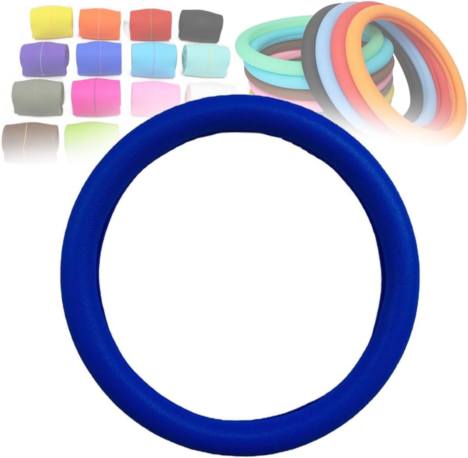 New Cool Anti Rutsch Silikon Lenkradschutz Anti Rutsch Silikon Ultra Dünn Lenkradabdeckung Universal Auto Lenkrad Schutzhülle (Navy Blau) von ZZYUEBING