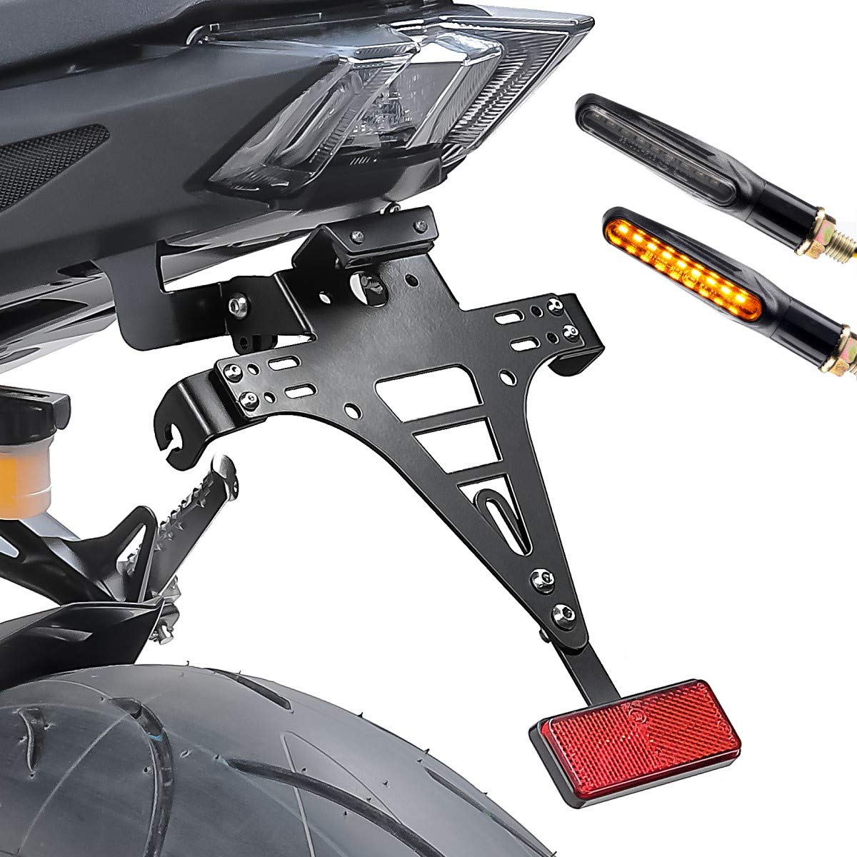 Set Kennzeichenhalter + 2X LED Blinker KP6 für Yamaha MT-09 17-20 von Zaddox