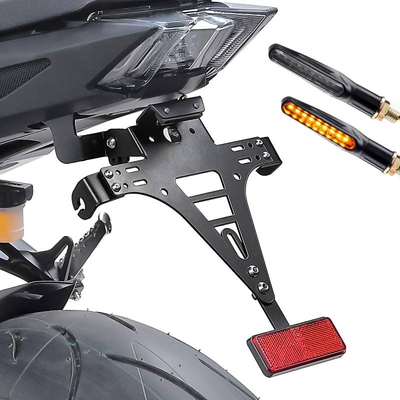 Set Kennzeichenhalter + 2X LED Blinker KP6 für Yamaha MT-09 17-20 von Zaddox
