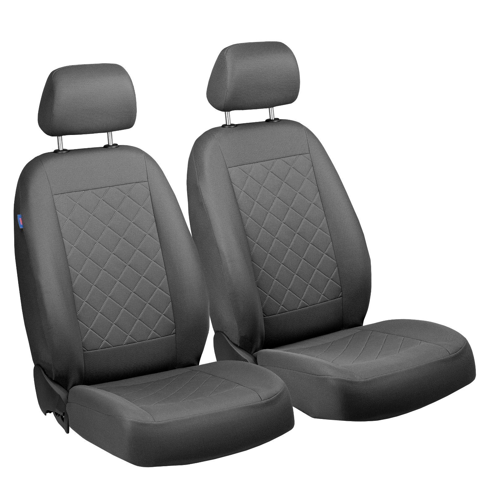 Kangoo Vorne Sitzbezüge - für Fahrer und Beifahrer - Farbe Premium Grau Gepresstes Karomuster von Zakschneider