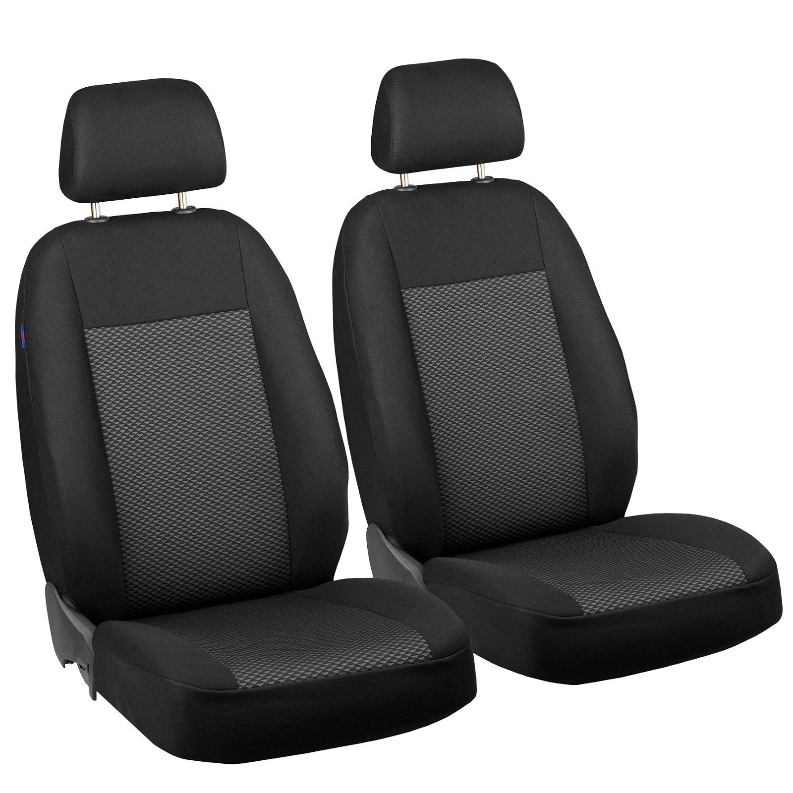 Zakschneider B-KLASSE Vorne Sitzbezüge - für Fahrer und Beifahrer - Farbe Premium Schwarz-graue Dreiecke Optimum von Zakschneider