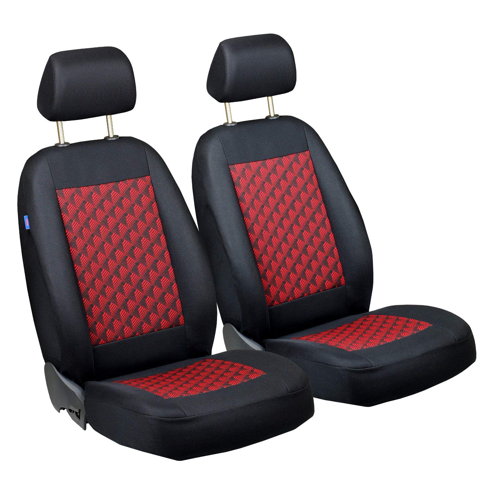 Zakschneider BARCHETTA Vorne Sitzbezüge - für Fahrer und Beifahrer - Farbe Premium Schwarz-rot Effekt 3D von Zakschneider