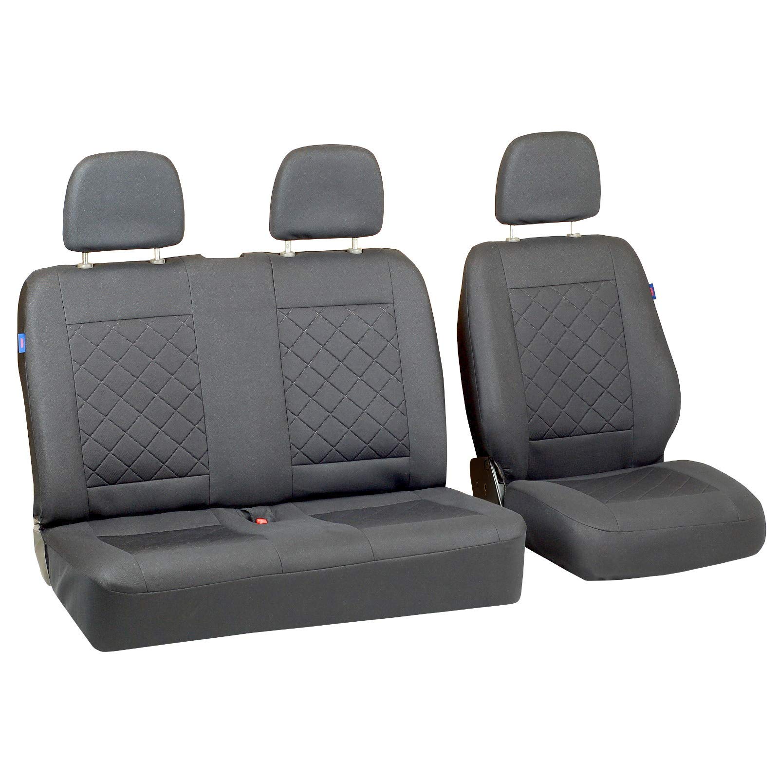 Zakschneider L300 Autositzbezug Set 1+2 - Farbe Premium Grau gepresstes Karomuster von Zakschneider