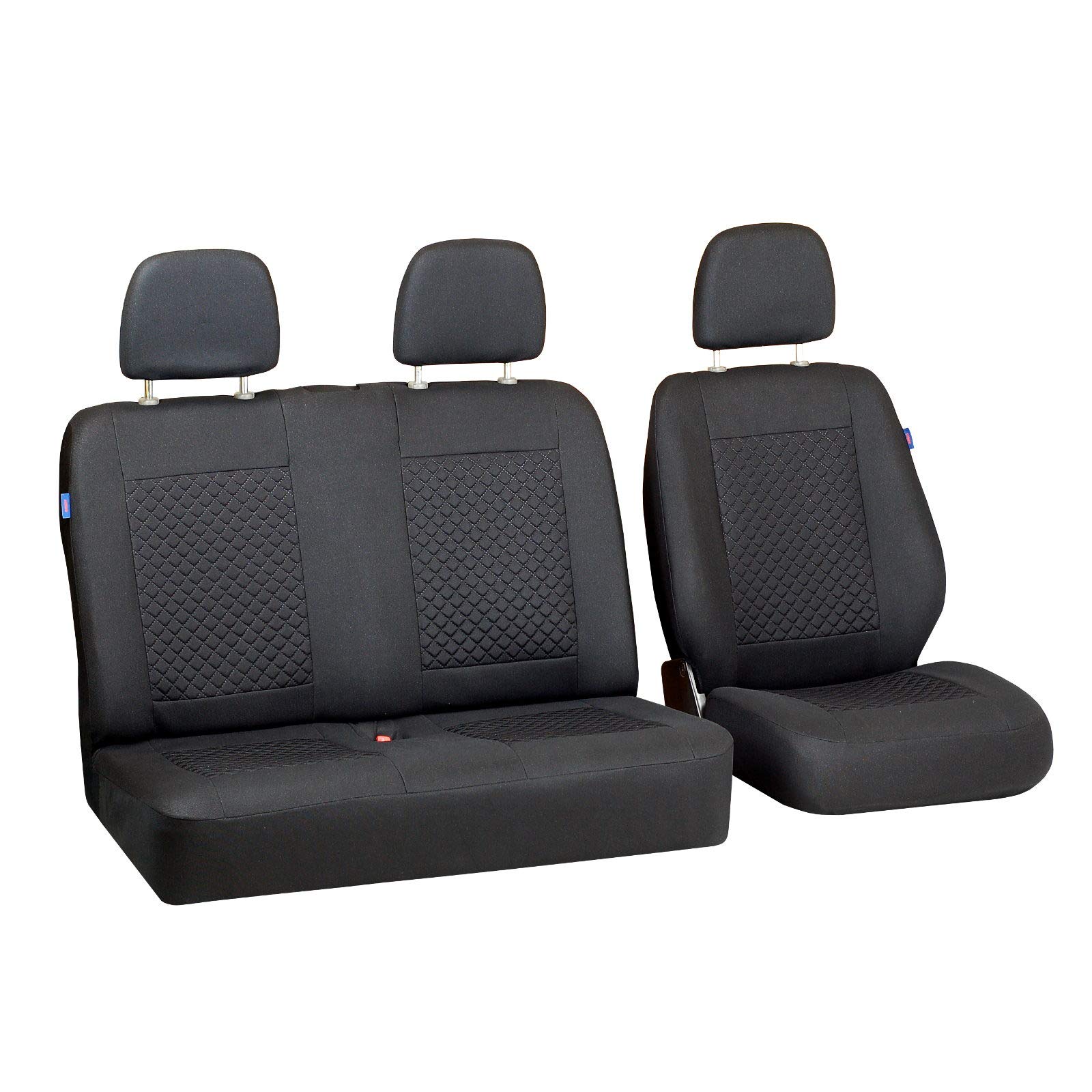 Zakschneider MAXITY Autositzbezug Set 1+2 - Farbe Premium Schwarz gepresstes Karomuster von Zakschneider