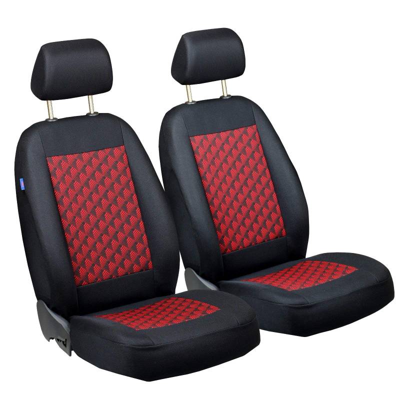 Zakschneider PT Cruiser Vorne Sitzbezüge - für Fahrer und Beifahrer - Farbe Premium Schwarz-rot Effekt 3D von Zakschneider