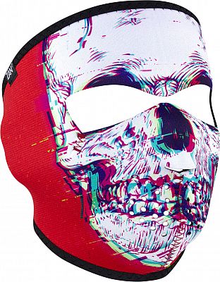 Zan Headgear Glitch Skull, Gesichtsmaske - Rot/Weiß/Blau - Einheitsgröße von Zan Headgear