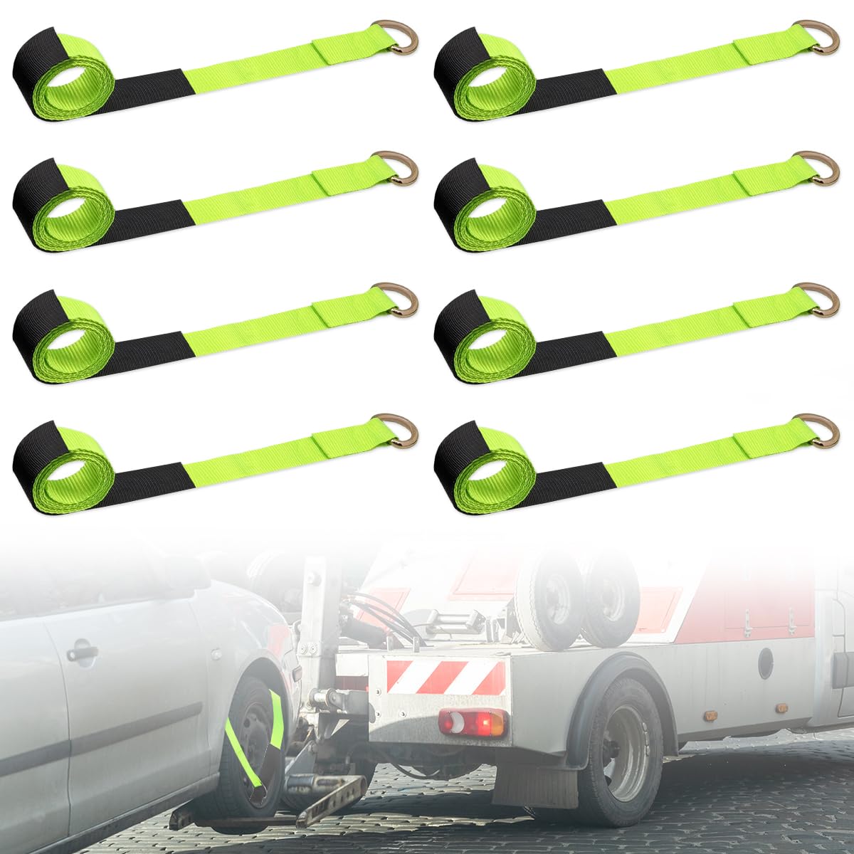 Zansens Anhänger-Abschleppgurt, D-Ring, 60 x 2,4 m, Anhängerzubehör, 11, 0,0 kg Bruchfestigkeit, Auto-Bundle, Radspanngurte für Radheber, Anhänger, Grün, 8 Stück Zansens Anhänger-Abschleppgurt, D-Ring, 60 x 2,4 m, Anhängerzubehör, 11, 0,0 kg Bruchfestigkeit, Auto-Bundle, Radspanngurte für Radheber, Anhänger, Grün, 8 Stück von Zansens