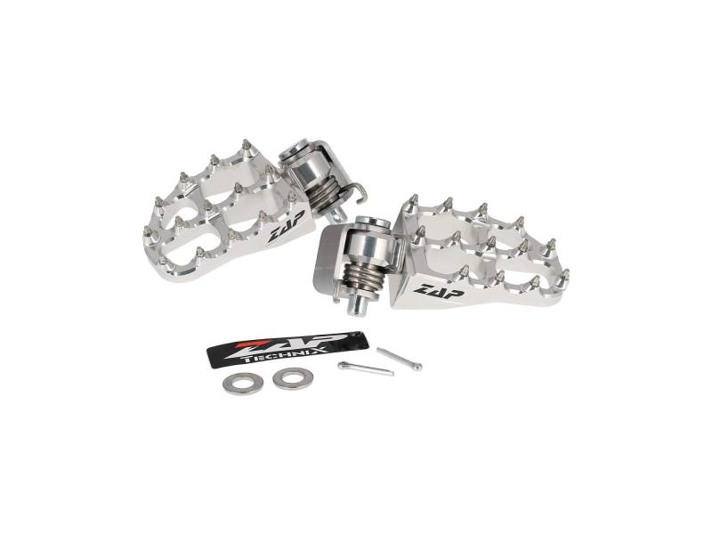 Set: ZAP E-Peg Fußrasten, Silber, mit Montagematerial von ZAP