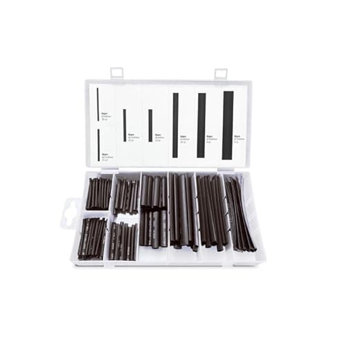 Set mit 127 schwarzen Schrumpfschläuchen, ideal zum Isolieren, Schützen und Bündeln von Kabeln und elektrischen Komponenten. von Zarivy