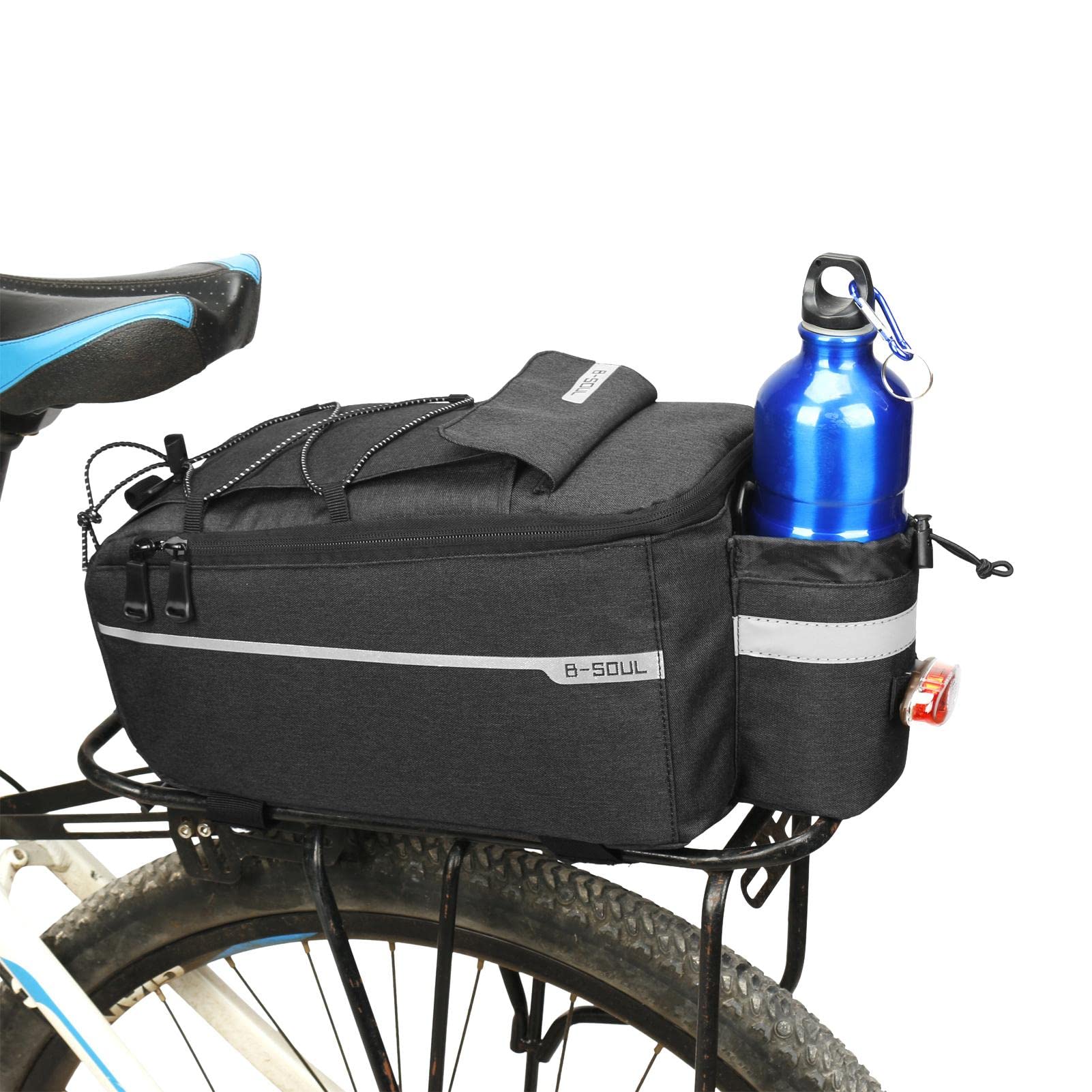 Zceplem Isolierte Fahrradtasche | Fahrradträgertasche Sitze Gepäcktasche - Multifunktionale Fahrradtasche Gepäckträgertasche Isolierte Kühlbox mit Verstellbarer Befestigung, reflektierende Riemen von Zceplem
