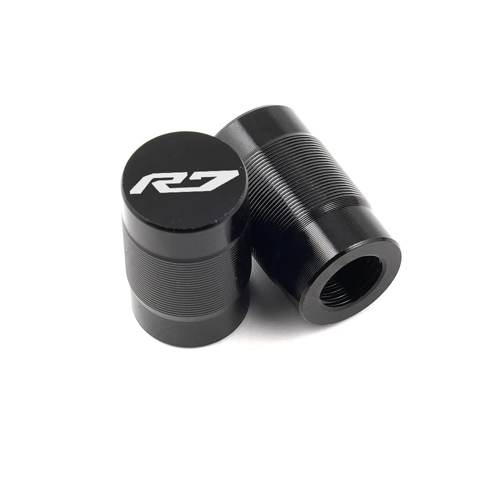 Motorradzubehör CNC Aluminium Rad Reifen Ventilkappen Abdeckung kompatibel mit R7 2022 2021 (Color : Black-3, Size : 3) von ZcerA