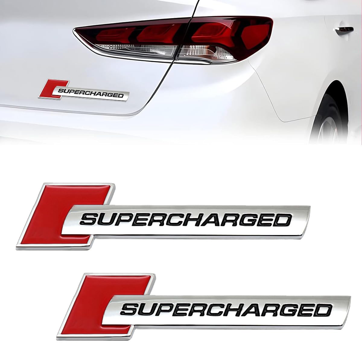 ZeNtoy 2pcs Metall SUPERCHARGED Logo Auto Emblem Premium Auto Abzeichen Rückseite Kofferraum Aufkleber Seite Fender Aufkleber,Silber ZeNtoy 2pcs Metall SUPERCHARGED Logo Auto Emblem Premium Auto Abzeichen Rückseite Kofferraum Aufkleber Seite Fender Aufkleber,Silber von ZeNtoy