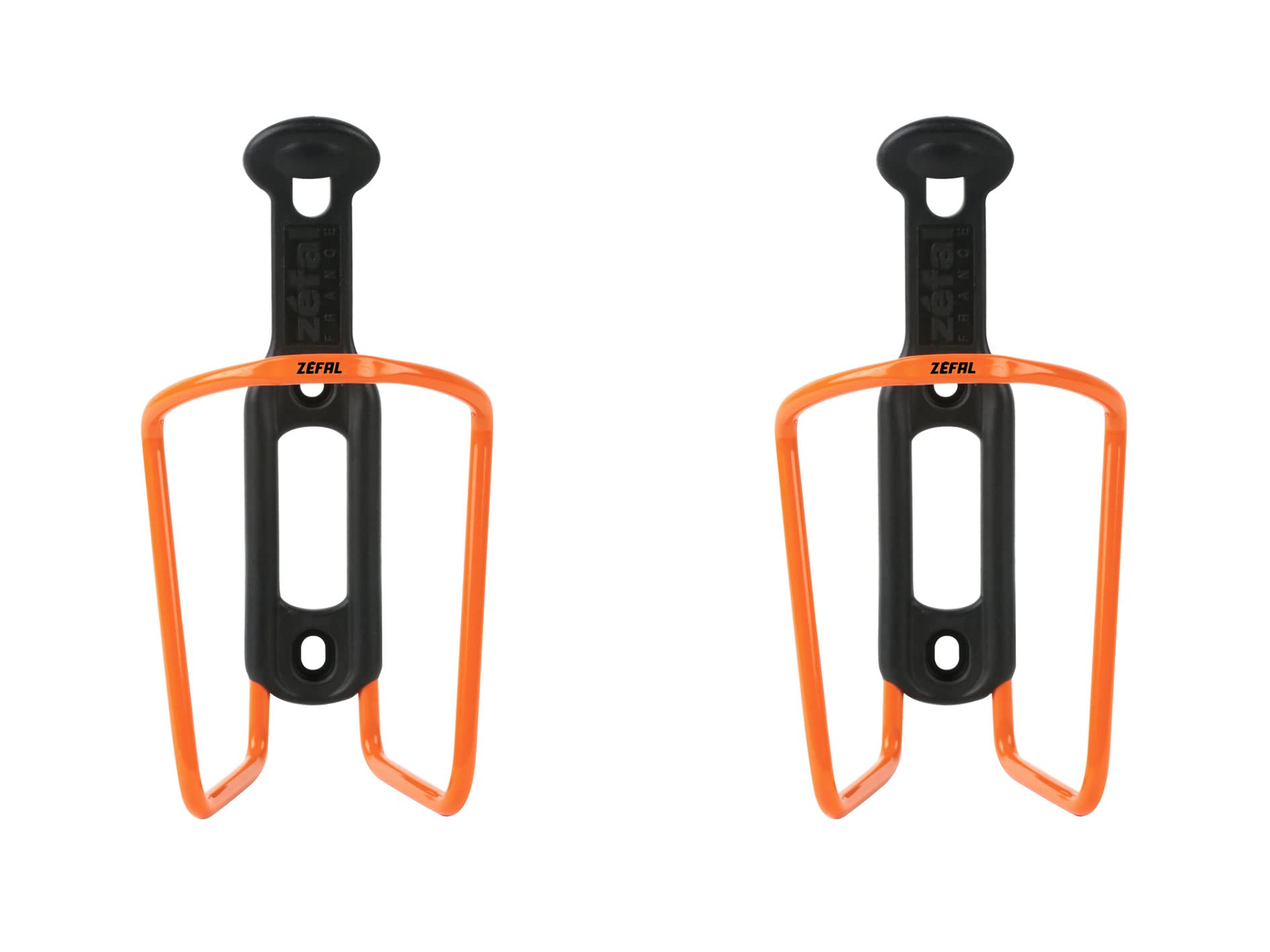 ZEFAL Pack Alu Plast 124 - Doppelpack Fahrradflaschenhalter - Aluminium-Flaschenhalter für alle Arten von Fahrrädern - leicht und robust – Orange von Zéfal