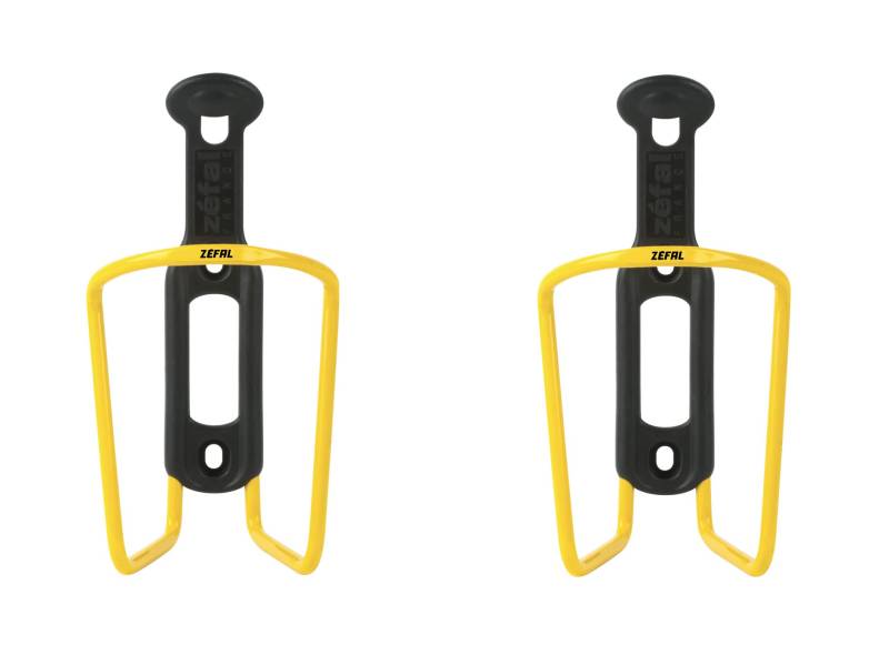 ZEFAL Pack Alu Plast 124 - Flaschenhalter Fahrrad x 2 - Aluminium Fahrradflaschenhalterung für alle Arten von Fahrrädern - leicht und robust – Gelb von ZEFAL