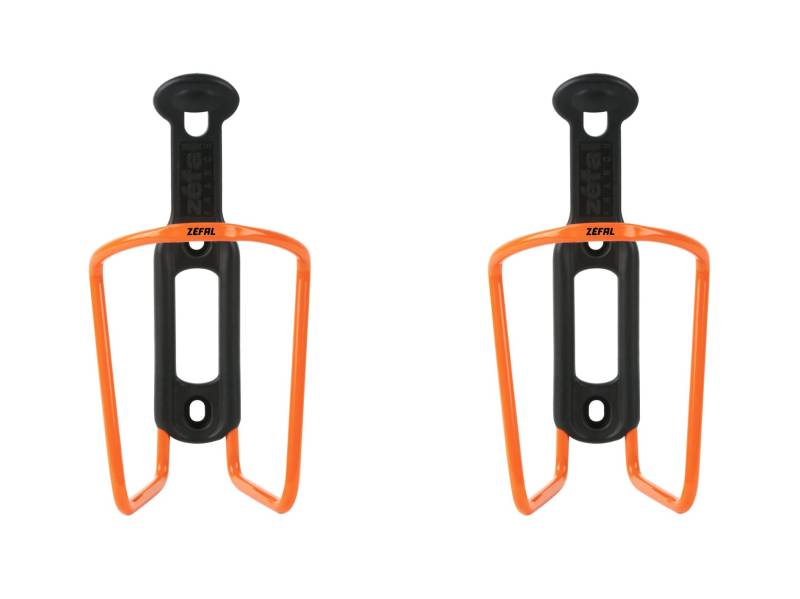 ZEFAL Pack Alu Plast 124 Flaschenhalter Fahrrad x 2 - Aluminium Fahrradflaschenhalterung für alle Arten von Fahrrädern - leicht und robust – Orange von ZEFAL
