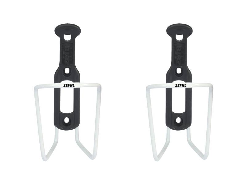 ZEFAL Pack Alu Plast 124 - Doppelpack Fahrradflaschenhalter - Aluminium-Flaschenhalter für alle Arten von Fahrrädern - leicht und robust - Weiß, Weiss von ZEFAL