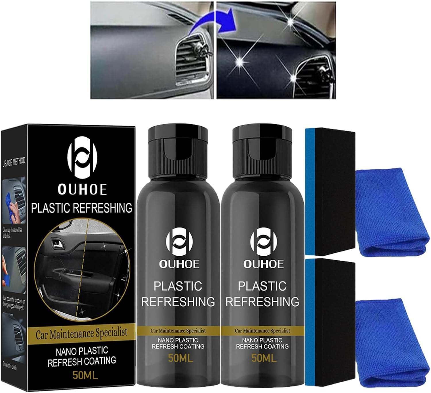 100ml Kunststoffpflege Auto,Autos Kunststoff Auffrischer,Auto Kunststoff Kratzer Entfernen,Auto Innenraum Reiniger,Kunststoffpflege Auto innen & Außen,Auto Cockpitpflege Reinigungsset 100ml Kunststoffpflege Auto,Autos Kunststoff Auffrischer,Auto Kunststoff Kratzer Entfernen,Auto Innenraum Reiniger,Kunststoffpflege Auto innen & Außen,Auto Cockpitpflege Reinigungsset von ZeiLaBang Kakadi